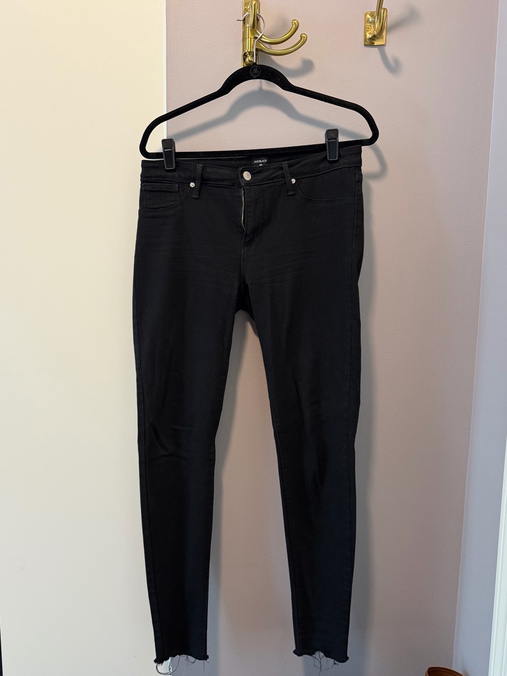 Just Black Women's Black Skinny Jeans - Raw Hem